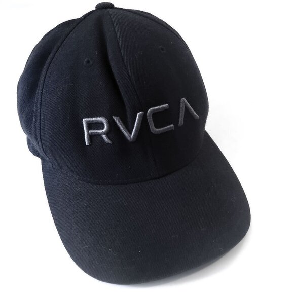 RVCA VA Sport Mid Fit Snapback Hat Black - Picture 1 of 7